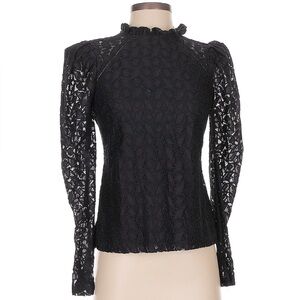 Aqua Black Lace High Collar Bloomingdale’s BNWT